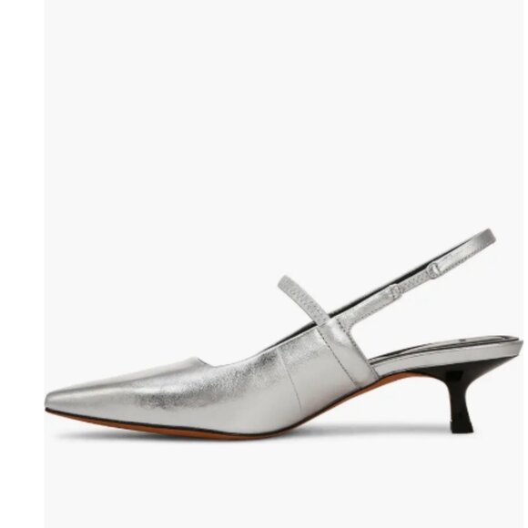 Vince Silver Slingback Heels - Picture 3 of 7